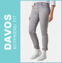 Lade das Bild in den Galerie-Viewer, STOOKER DAVOS | Grey Minimal Aop | Stretch Jeans | Boyfriend Slim Fit | DAMEN | Frontansicht