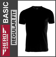 Lade das Bild in den Galerie-Viewer, HERO BASIC | T-Shirt | Round-Neck | Black | Regular Fit | HERREN