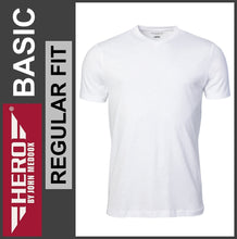 Lade das Bild in den Galerie-Viewer, HERO BASIC | T-Shirt | Round-Neck | White | Regular Fit | HERREN