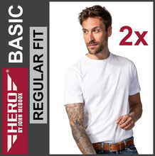 Lade das Bild in den Galerie-Viewer, HERO BASIC | T-Shirt | Round-Neck | White | Regular Fit | HERREN