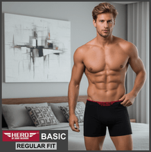 Lade das Bild in den Galerie-Viewer, HERO BASIC | Boxershorts | Classic Retro Pants | Black | Herren