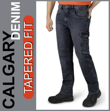 Lade das Bild in den Galerie-Viewer, HERO Workwear | CALGARY | Cargo Denim | Indigo Wash | Tapered Fit | HERREN