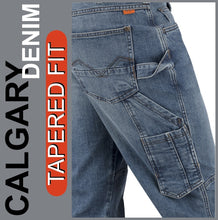 Lade das Bild in den Galerie-Viewer, HERO Workwear | CALGARY | Cargo Denim | Mid Blue Used | Tapered Fit | HERREN