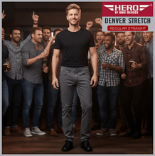 Lade das Bild in den Galerie-Viewer, HERO DENVER | Grey Structure | Stretch Denim | Straight Fit | Jeans Hose | HERREN | vor Party