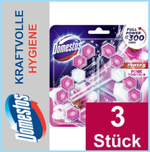Lade das Bild in den Galerie-Viewer, DOMESTOS | Power 5 | WC-Spender | Pink Magnolie | 3 x 55 Gramm