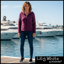 Lade das Bild in den Galerie-Viewer, LILY WHITE by Acconda | Purple | Feinstrick | Jacke | DAMEN