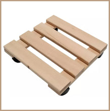 Lade das Bild in den Galerie-Viewer, PFLANZENROLLER | 2 Stück | Massives Buchenholz | ⦰ 30cm | Quadratisch | Bis 120 Kg