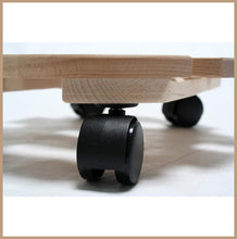 Lade das Bild in den Galerie-Viewer, PFLANZENROLLER | 2 Stück | Massives Buchenholz | ⦰ 30cm | RUND | Bis 120 Kg