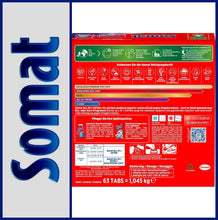 Lade das Bild in den Galerie-Viewer, SOMAT | Spülmaschinentabs | Geschirr-Reiniger | All in 1 Extra | 63 Tabs