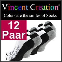 Lade das Bild in den Galerie-Viewer, Vincent Creation | 12 Paar | SNEAKERSSOCKEN | SPORT | FARBMIX | Herren