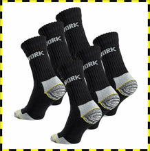 Lade das Bild in den Galerie-Viewer, WORKWEAR | 6 Paar | ARBEITSSOCKEN | Extrem Stabil | Schwarz Grau | Herren