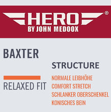 Lade das Bild in den Galerie-Viewer, HERO BAXTER Heritag | Structure | Khaki Wash | Stretch Denim | Relaxed Fit | Jeans Hose | HERREN