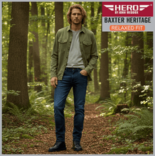 Lade das Bild in den Galerie-Viewer, HERO BAXTER Heritag | darkblue tint | Stretch Denim | Relaxed Fit | Jeans Hose | HERREN | im Wald