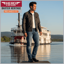 Lade das Bild in den Galerie-Viewer, HERO BAXTER Heritag | heavy wash | Stretch Denim | Relaxed Fit | Jeans Hose | HERREN | vor Raddampfer