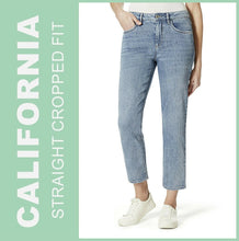 Lade das Bild in den Galerie-Viewer, STOOKER CALIFORNIA | Blue Bleached | Stretch Jeans | Straight Fit Cropped | DAMEN | Frontansicht