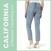 Lade das Bild in den Galerie-Viewer, STOOKER CALIFORNIA | Blue Bleached | Stretch Jeans | Straight Fit Cropped | DAMEN | Rückansicht