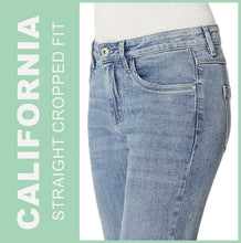 Lade das Bild in den Galerie-Viewer, STOOKER CALIFORNIA | Blue Bleached | Stretch Jeans | Straight Fit Cropped | DAMEN | Frontansicht Hüfte