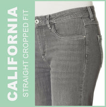 Lade das Bild in den Galerie-Viewer, STOOKER CALIFORNIA | Grey Denim | Stretch Jeans | Straight Fit Cropped | DAMEN | Frontansicht Hüfte