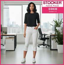 Lade das Bild in den Galerie-Viewer, STOOKER COCO | White | 3/4 Capri Stretch Jeans | Skinny Fit | DAMEN | im Büro