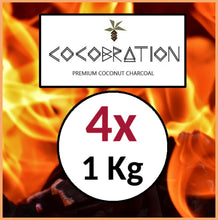Lade das Bild in den Galerie-Viewer, COCOBRATION | Premium Kokosnuss Kohle | 26mm | BBQ | Shisha | 4x 1Kg