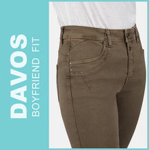 Lade das Bild in den Galerie-Viewer, STOOKER DAVOS | Shitake | Stretch Jeans | Boyfriend Slim Fit | DAMEN | Frontansicht Hüfte
