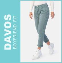 Lade das Bild in den Galerie-Viewer, STOOKER DAVOS | Green Frost Wash | Stretch Jeans | Boyfriend Slim Fit | DAMEN | Frontansicht