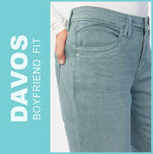 Lade das Bild in den Galerie-Viewer, STOOKER DAVOS | Green Frost Wash | Stretch Jeans | Boyfriend Slim Fit | DAMEN | Frontansicht Hüfte