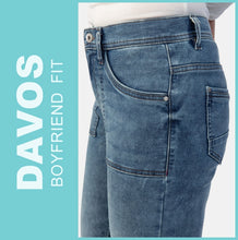 Lade das Bild in den Galerie-Viewer, STOOKER DAVOS | Midblue Used | Stretch Jeans | Boyfriend Slim Fit | DAMEN | Rückansicht Hüfte