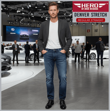 Lade das Bild in den Galerie-Viewer, HERO DENVER | Deep Blue Used | Stretch Denim | Straight Fit | Jeans Hose | HERREN | vor Autoschau