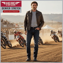 Lade das Bild in den Galerie-Viewer, HERO DENVER | Antic Blue | Stretch Denim | Straight Fit | Jeans Hose | HERREN | vor Motocross-Rennen
