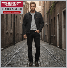 Lade das Bild in den Galerie-Viewer, HERO DENVER | Black | Stretch Denim | Straight Fit | Jeans Hose | HERREN | in alter Gasse