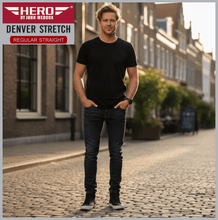 Lade das Bild in den Galerie-Viewer, HERO DENVER | Strong Used | Stretch Denim | Straight Fit | Jeans Hose | HERREN | vor Häuserfront
