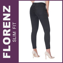 Lade das Bild in den Galerie-Viewer, STOOKER FLORENZ | Black Denim Stripe | Stretch Jeans | Slim Fit | DAMEN | Rückansicht