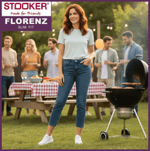 Lade das Bild in den Galerie-Viewer, STOOKER FLORENZ | Heavy Used Blue | Stretch Jeans | Slim Fit | DAMEN | vor Grillfest