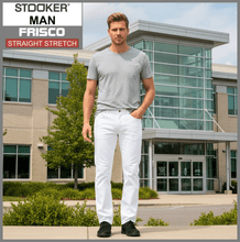 Lade das Bild in den Galerie-Viewer, STOOKER FRISCO | White | Stretch Denim | Regular Straight | Jeans Hose | HERREN | vor Klinik
