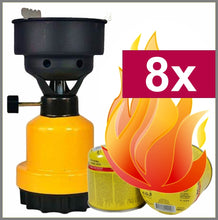 Lade das Bild in den Galerie-Viewer, CAMPING | Gaskocher aus Metall | mit 8 Gaskartuschen 190 Gramm | Shisha