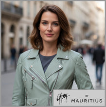 Lade das Bild in den Galerie-Viewer, GIPSY by MAURITIUS | Frosty Green | Lederjacke | Bikerjacke | PGG LABAGV | Damen