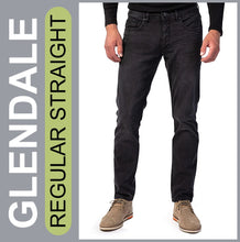 Lade das Bild in den Galerie-Viewer, STOOKER GLENDALE | Black Used | Stretch Denim | Regular Straight | Jeans Hose | HERREN | Frontansicht