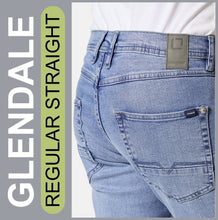Lade das Bild in den Galerie-Viewer, STOOKER GLENDALE | Skyblue Used | Stretch Denim | Regular Straight | Jeans Hose | HERREN | Rückansicht Gesäß