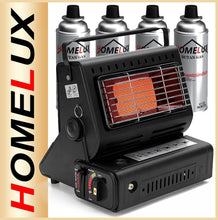 Lade das Bild in den Galerie-Viewer, HOMELUX | Multifunktional | Gaskocher | Gasheizung | 1,3 KW | 4 Gaskartuschen