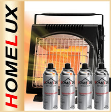 Lade das Bild in den Galerie-Viewer, HOMELUX | Multifunktional | Gaskocher | Gasheizung | 1,7 KW | 4 Gaskartuschen