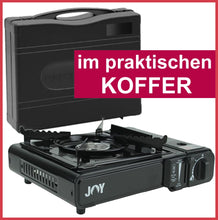 Lade das Bild in den Galerie-Viewer, JOY | Campingkocher aus Metall | Schwarz | im Koffer | Piezozündung