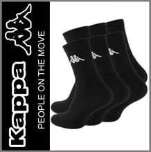 Lade das Bild in den Galerie-Viewer, KAPPA | SPORTSOCKEN | 3 Paar | Sport | Tennis | Freizeit | Business | Schwarz | Herren