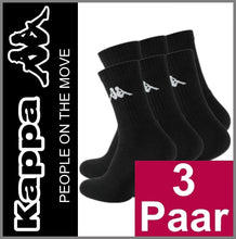 Lade das Bild in den Galerie-Viewer, KAPPA | SPORTSOCKEN | 3 Paar | Sport | Tennis | Freizeit | Business | Schwarz | Herren