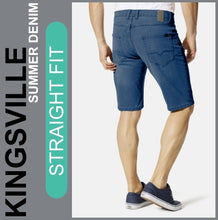Lade das Bild in den Galerie-Viewer, Hero KINGSVILLE | Blue Used Wash | STRAIGHT FIT | Bermuda | Summer Denim | Herren | Rückansicht