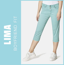Lade das Bild in den Galerie-Viewer, STOOKER LIMA | Aqua Sea | Stretch Denim Jeans | Capri Boyfriend Fit 7/8 | Damen | Frontansicht