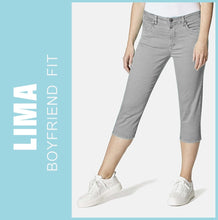 Lade das Bild in den Galerie-Viewer, STOOKER LIMA | Heavy Light Grey | Stretch Denim Jeans | Capri Boyfriend Fit 7/8 | Damen | Frontansicht