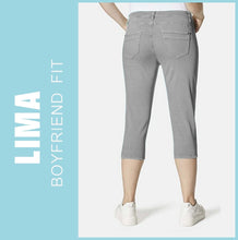 Lade das Bild in den Galerie-Viewer, STOOKER LIMA | Heavy Light Grey | Stretch Denim Jeans | Capri Boyfriend Fit 7/8 | Damen | Rückansicht