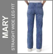 Lade das Bild in den Galerie-Viewer, STOOKER MARY | Stretch Jeans | LightBlueRandom | Straight Wide Leg Fit | DAMEN | Rückansicht