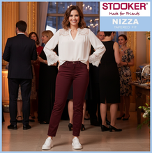 Lade das Bild in den Galerie-Viewer, STOOKER NIZZA | Dark Bordeaux | Stretch Jeans | Tapered Fit | DAMEN